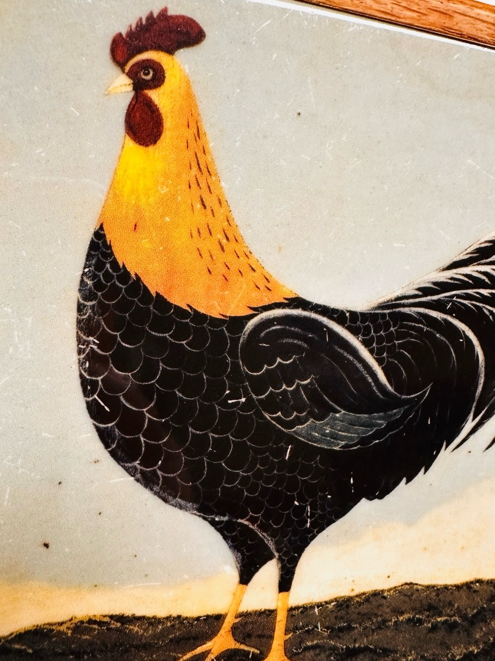 Vintage Warren Kimble Country Rooster Framed Tile Trivet Art Rustic Farmhouse - Picture 2 of 5